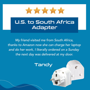 South Africa to Europe Schuko - Type E/F - Travel Plug Adapter - Grounded (SA-EU) - TRAPSKI