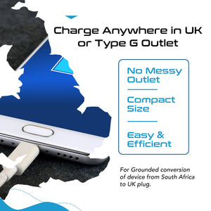 South Africa to UK - Type G - Travel Plug Adapter - Grounded (SA-UK) - TRAPSKI