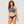 Women's Popcorn Stripe Twist Front Racerback Croptini Top