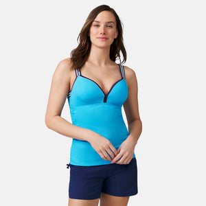 Women's Track Stripe Tankini Top