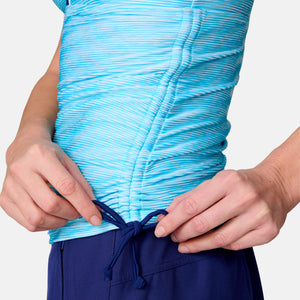 Women's Textured Stripe Double Strap Tankini Top
