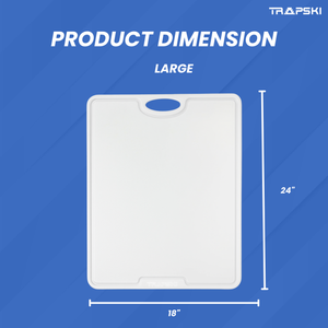 TRAPSKI Premium 1/2 Inch Thick HDPE Cutting Boards | Food-Grade Kitchen Prep Surface | Juice Grooves | Made in the USA - TRAPSKI