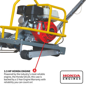 6" Early Entry Green Concrete Saw with 3.5 HP Honda GX120 Engine - TRAPSKI