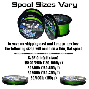 Reaction Tackle Braided Fishing Line - Multi-Color