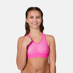 Girls' Foil Mermaid Rash Guard and Bikini Swim Set