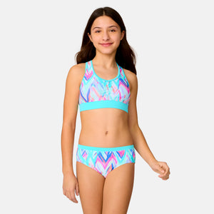 Girls' Oasis Chevron Rash Guard and Bikini Swim Set