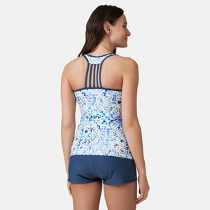 Women's Mosaic Mirage Lace Up Racerback Tankini Top