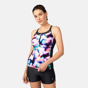 Women's Prism Floral Zip-Up Tankini Top
