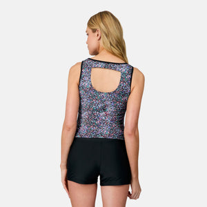 Women's Bursting Blooms Full Side Shirring Tankini Top