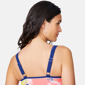 Women's Poolisde Bouquet Double Strap Tankini Top