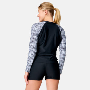 Women's Long Sleeve Swim Shirt with Built-in Bra