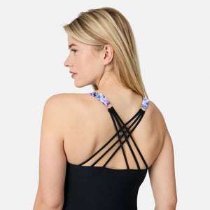 Women's Ikat Notch Front Tankini Top