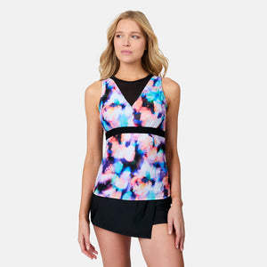 Women's Dreamy Floral Mesh V-Neck Tankini Top