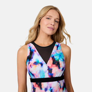 Women's Dreamy Floral Mesh V-Neck Tankini Top