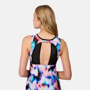 Women's Dreamy Floral Mesh V-Neck Tankini Top