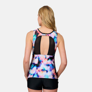 Women's Dreamy Floral Mesh V-Neck Tankini Top