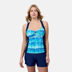 Women's Tidal Tracks Shirred Front Tankini Top