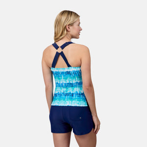 Women's Tidal Tracks Shirred Front Tankini Top