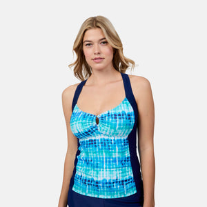 Women's Tidal Tracks Shirred Front Tankini Top