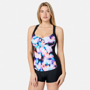 Women's Prism Floral Shirred Front Tankini Top