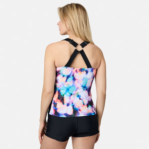 Women's Prism Floral Shirred Front Tankini Top
