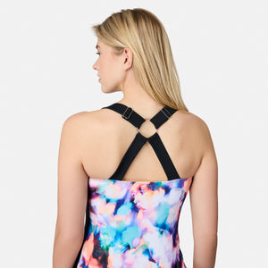 Women's Prism Floral Shirred Front Tankini Top
