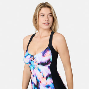 Women's Prism Floral Shirred Front Tankini Top
