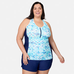 Women's Plus Size Mirage Mesh Racerback Tankini Top