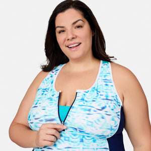 Women's Plus Size Mirage Mesh Racerback Tankini Top