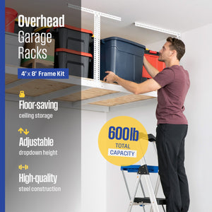 4' x 8' Overhead Garage Storage Rack Frame Kit