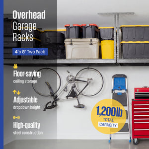 4' x 8' Overhead Garage Storage Rack Two Pack