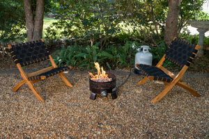 Sava Indoor-Outdoor Folding Chair in Black Webbing