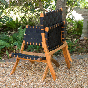 Sava Indoor-Outdoor Folding Chair in Black Webbing