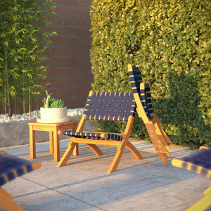 Sava Folding Outdoor Chair, Navy Blue
