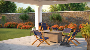 Sava Folding Outdoor Chair, Navy Blue