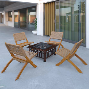Sava Outdoor Folding Chair with All Weather Wicker Weave