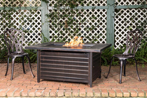 Sawyer 48" Rectangular Aluminum Convertible Gas Fire Pit Table