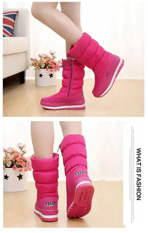 Winter Boots for Women Fashion Thick Plush Waterproof Non-slip Boots Couple Winter Shoes High Quality Warm Fur Boots New Zapatos