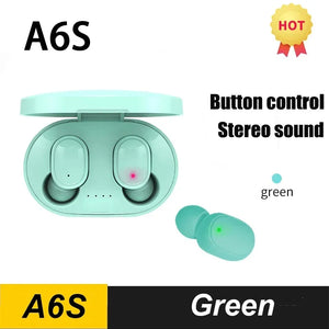 A6S TWS Wireless Headphones Bluetooth Earphone 5.0 Stereo Headset Earbuds with Microphone For iPhone Xiaomi