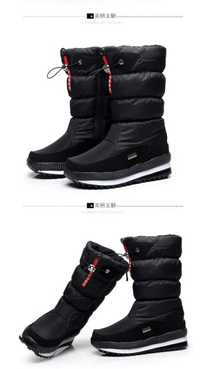 Winter Boots for Women Fashion Thick Plush Waterproof Non-slip Boots Couple Winter Shoes High Quality Warm Fur Boots New Zapatos