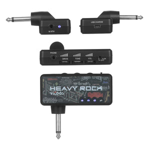 VITOOS Electric Guitar Plug Mini Headphone Amp Amplifier Heavy Rock Compact Portable