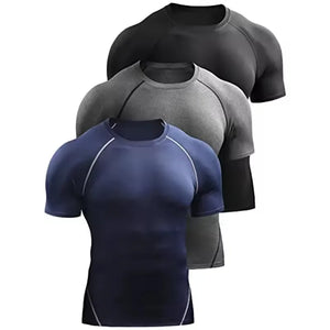 Men's Compression T-Shirt Summer Sportswear Running T shirt Elastic Quick Dry Sport Tops Tee Athletic Gym Workout T Shirts Men