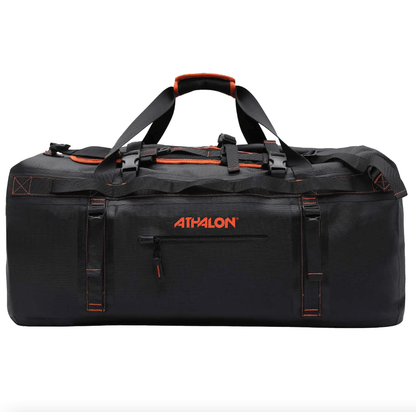 Black/Rust Waterproof Adventure Duffels, Heavy Duty Dry Bag for Skiing/Snowboarding & Other Outdoor Sports - 65L/110L/155L