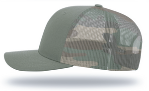 Shut Up & Fish Flag Patch - Green Camo
