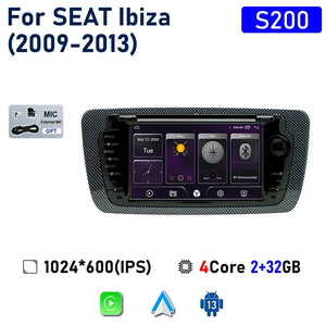7" Touchscreen Car Stereo Head Unit For Seat Ibiza 6j 2009 - 2013 Multimedia Player GPS Navigation Carplay Android Auto Radio
