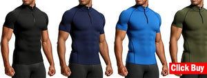 Men's Compression T-Shirt Summer Sportswear Running T shirt Elastic Quick Dry Sport Tops Tee Athletic Gym Workout T Shirts Men