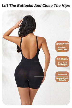 New Bodysuit Shapewear Women Tank Top Tummy Control Full Body Shaper Anti Chafing Shorts Slimming Waist Butt Lifter Seamless
