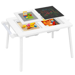 Sensory Table and Chair Set for Kids 2-8 with Foldable Bins