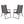 Set of 2 Patio Folding Sling Back Camping Deck Chairs