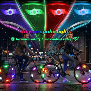 Bicycle Spoke Lights IP67 Waterproof LED Bike Wheel Lights Colorful Cycling Wheel Spoke Lamp Safety Warning Bike Accessories
